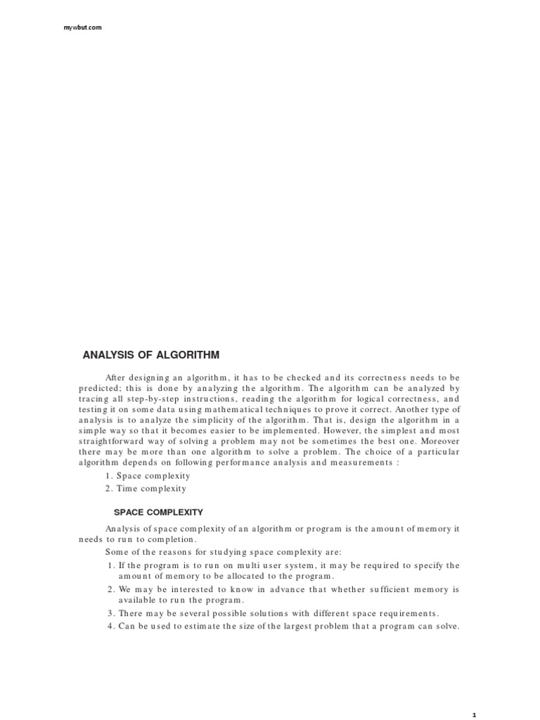 Time and Space Analysis of Algorithms | PDF | Time Complexity | Subroutine