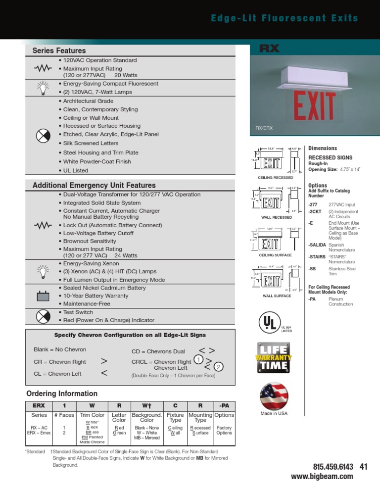 Energy-Saving Edge-Lit Exit Signs | PDF