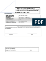 Nguyen Trai University Btec HND in Business (Management) : Assignment Cover Sheet