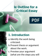 Critical Essay Sample Outline
