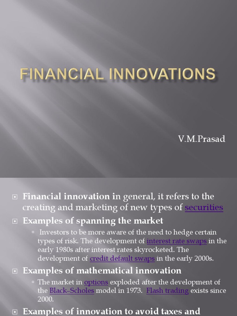 Financial Innovations and Their Impact | PDF | Financial Innovation ...
