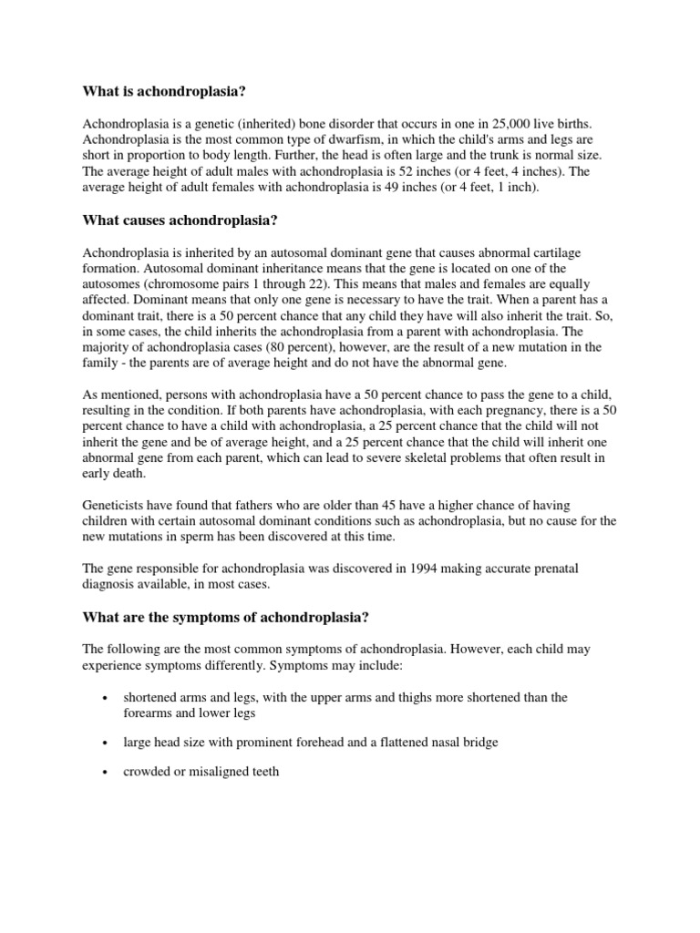 Essay On Achondroplasia