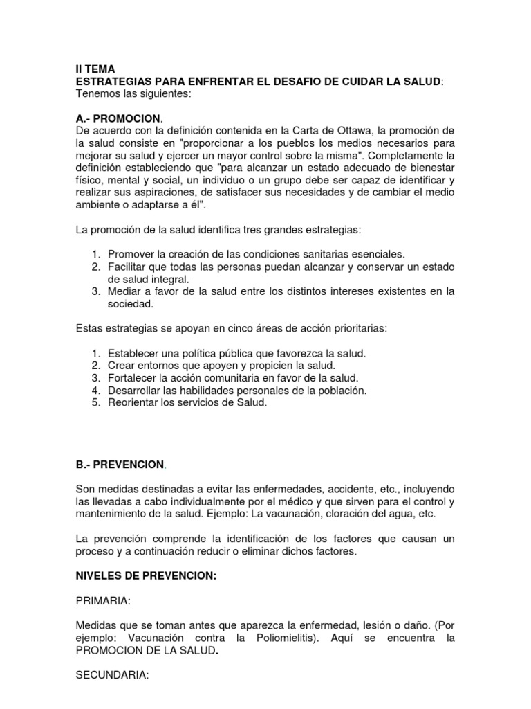 Estrategias de Promoción y Prevención de Salud | PDF | Ciencias de la ...