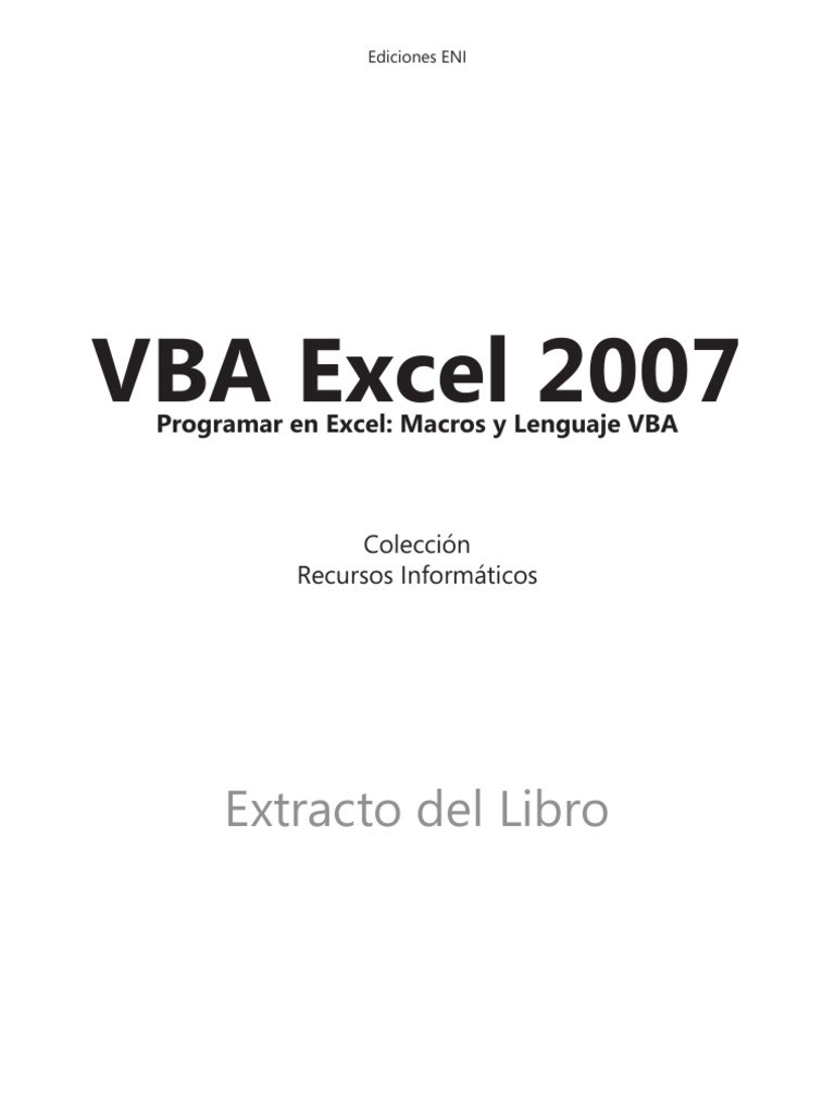 VBa (Extracto Del Libro) | PDF | Visual Basic para Aplicaciones | Bases ...