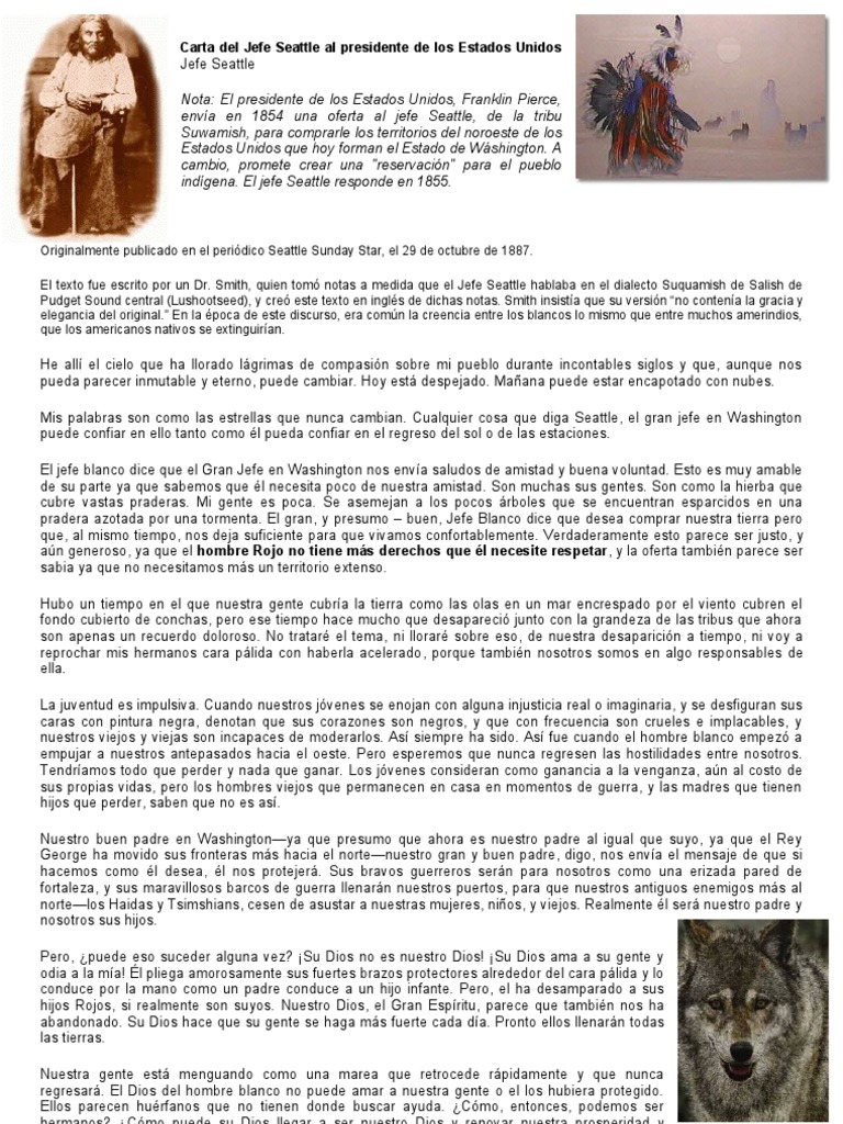 Carta del Jefe Seattle a EE.UU. | PDF | Science | Ciencia (general)