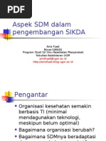 Aspek SDM Dalam Pengembangan SIKDA