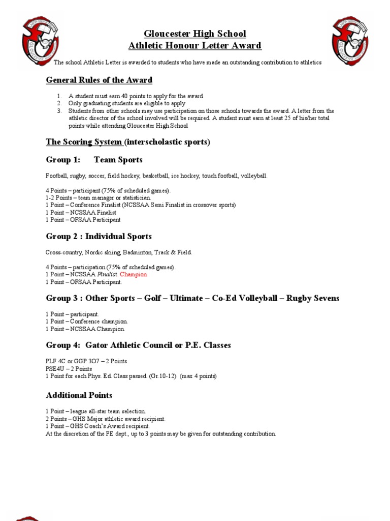 Athletic Letter | PDF | Sports | Students