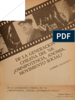 Gabriel Salazar - de La Generación Chilena Del 68. Omnipotencia, Anomia, Movimiento Social