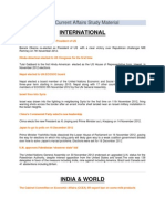 International: November 2012 Current Affairs Study Material