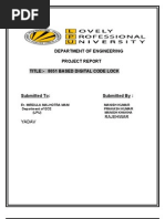 Department of Engineering Project Report Title:-8051 Based Digital Code Lock