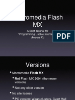 Macromedia Flash MX: A Brief Tutorial For "Programming Usable Interfaces"