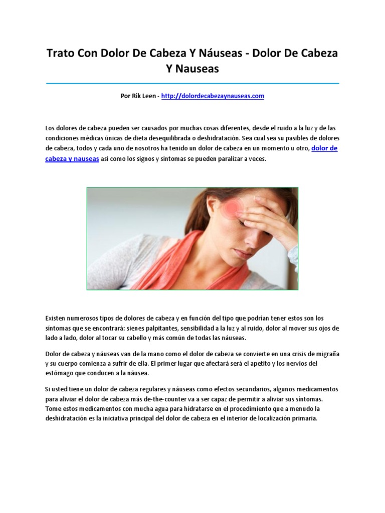 Dolor de Cabeza Y Nauseas | Migraine | Pain