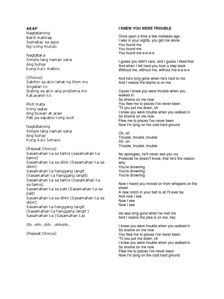 Lyrics Taylor Swift Songs Written
