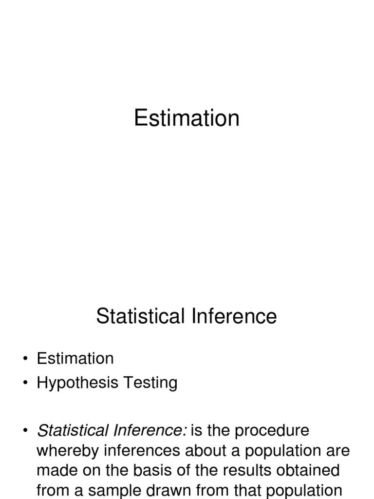 Estimation PDF Standard Error Confidence Interval