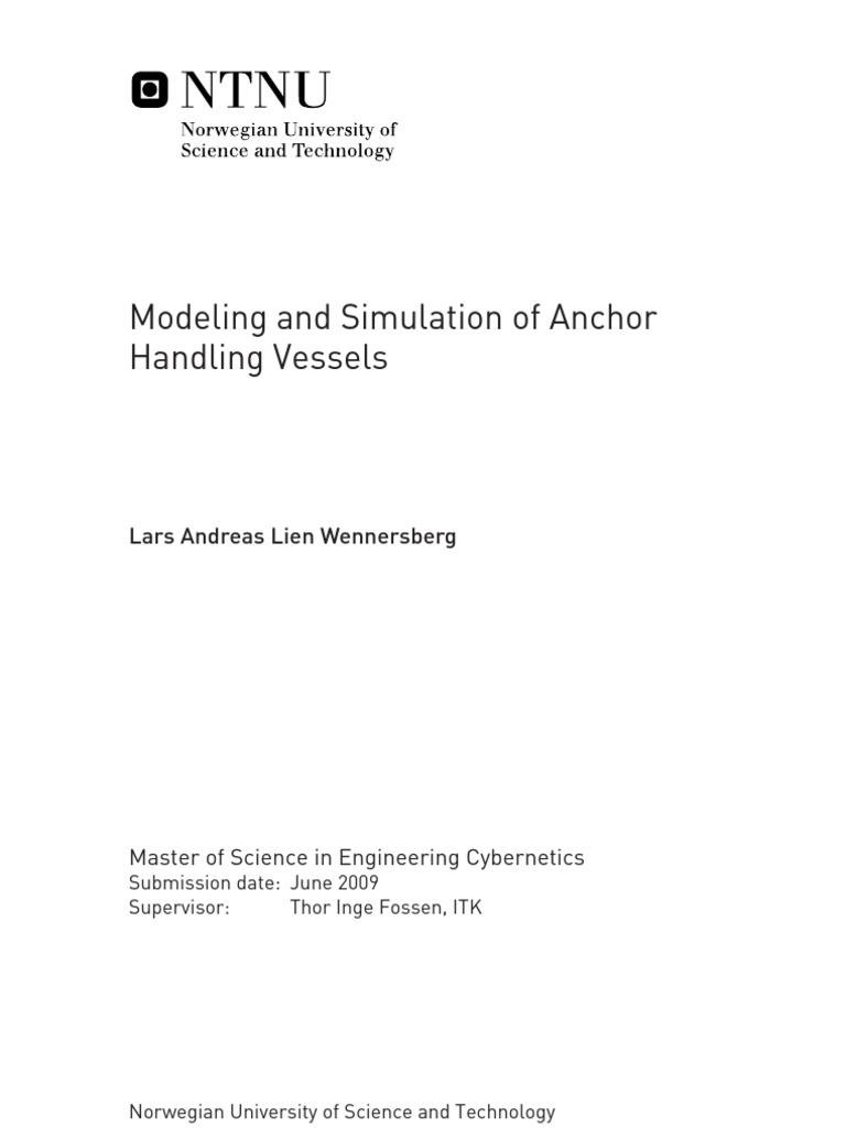 Anchor Handling Vessel Simulation | PDF | Anchor | Finite Element Method