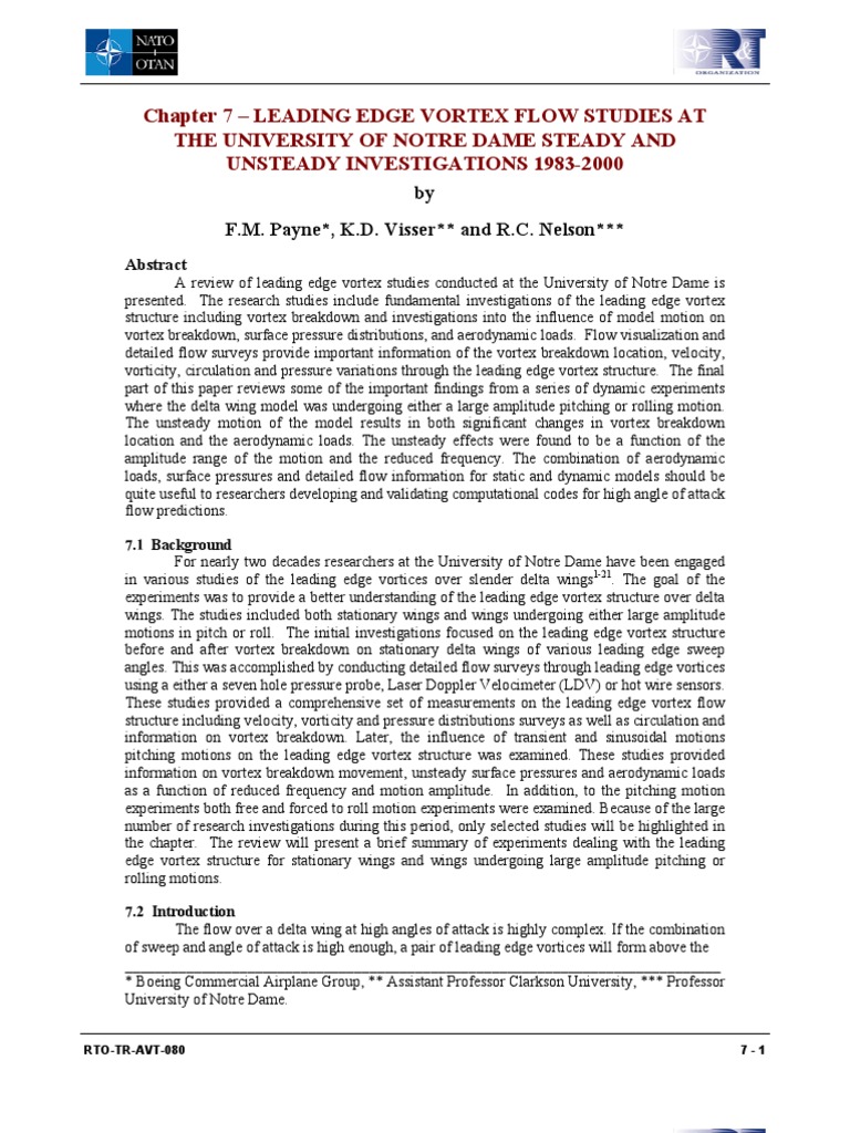 Vortex Breakdown Delta Pdf Vortices Lift Force
