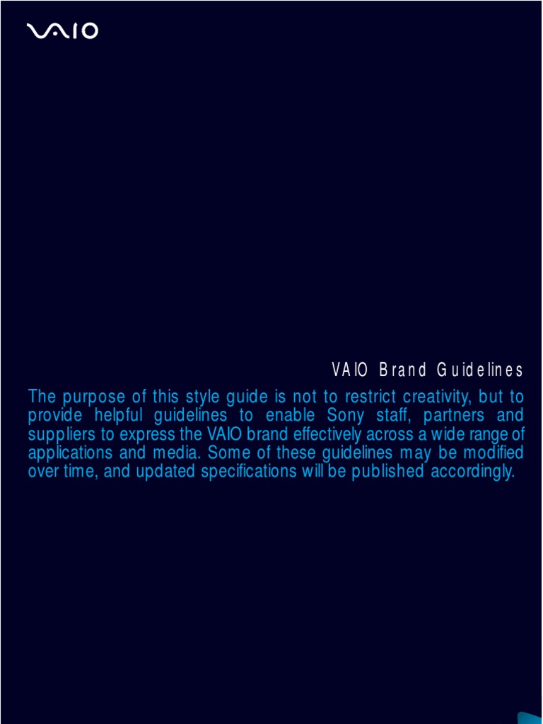 Sony VAIO Brand Guidelines | PDF | Sony | Logos