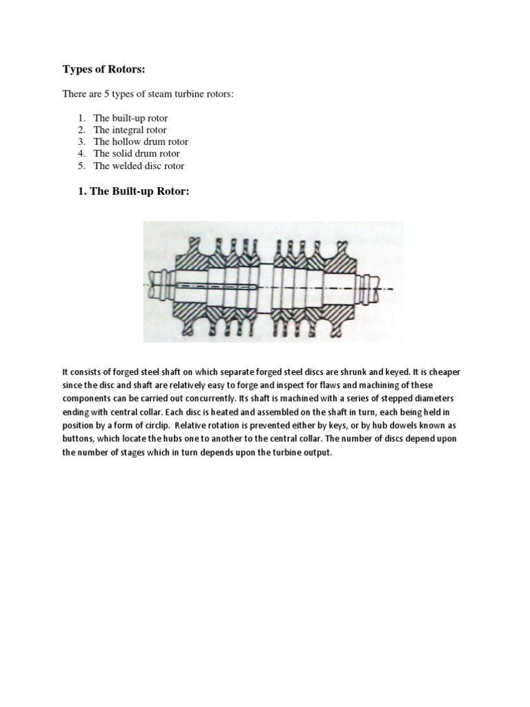 Types of Rotors PDF Turbine