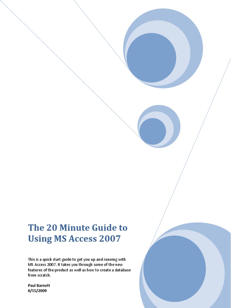 Quick Start Guide to MS Access 2007 | PDF