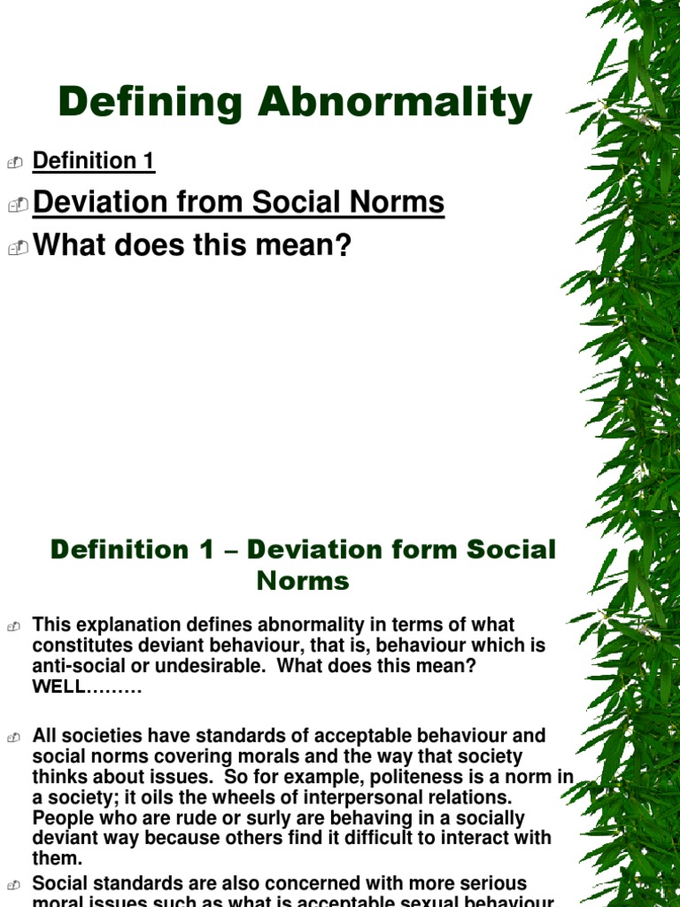 What Is Meant by Abnormality Revision1 | PDF | Lifestyle