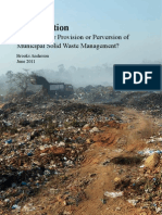 Privatisation: A Formula For Provision or Perversion of Municipal Solid Waste Management?