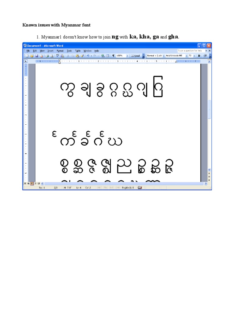 About Myanmar Fonts | PDF | Infographics | Encodings