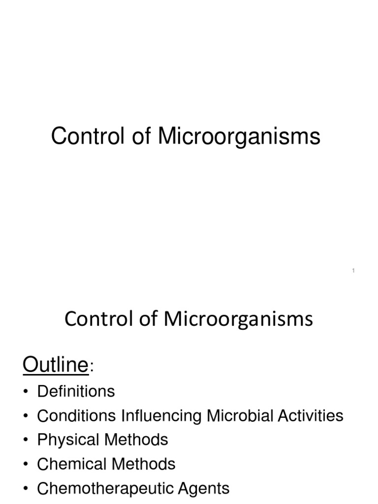 Control of Unit 7 Disinfectant Sterilization
