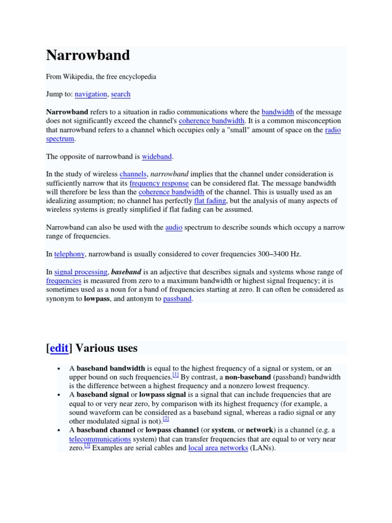 Narrowband Modulation Bandwidth (Signal Processing)