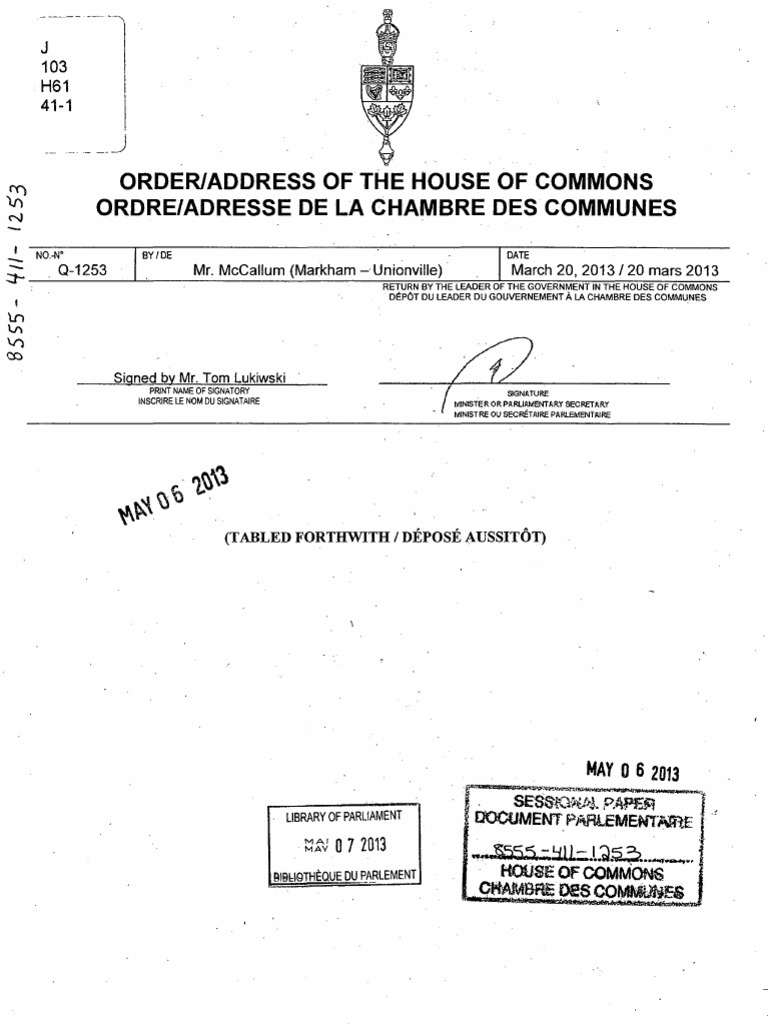 Response To A Question On The Order Paper Media Monitoring Pdf First Nations Dairy Farming