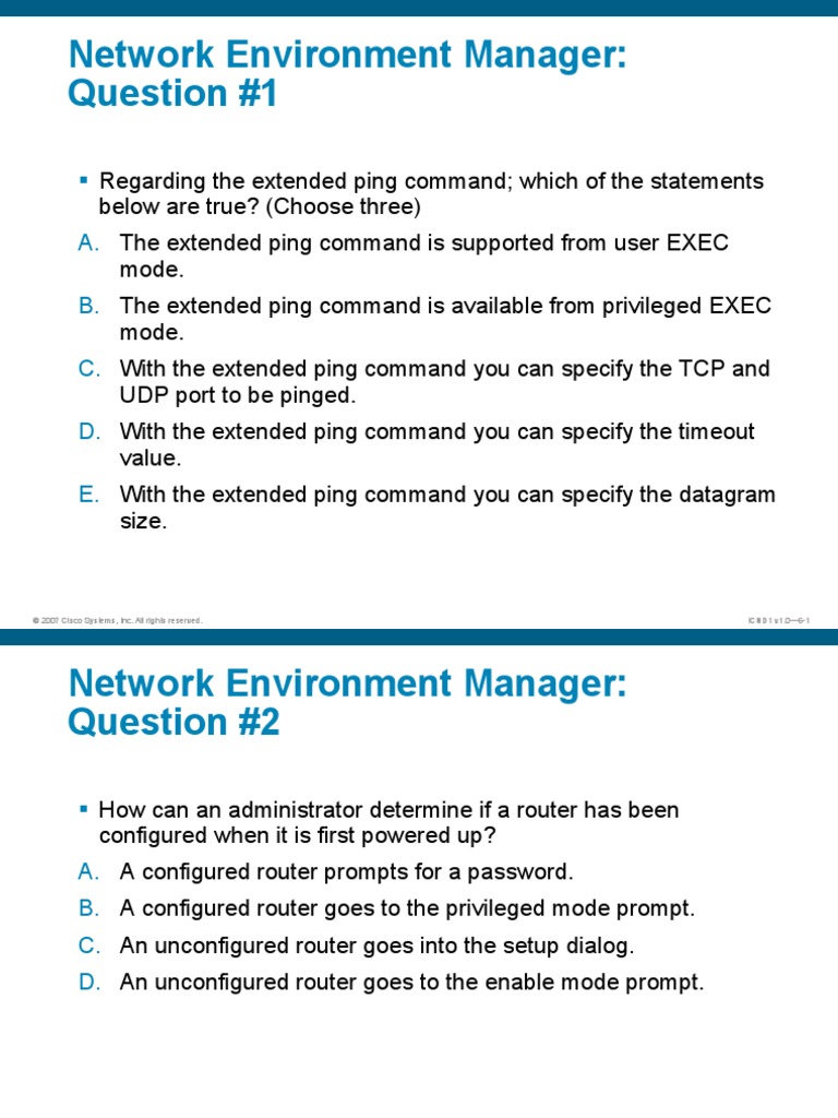 ICND110S06 | PDF | Router (Computing) | Command Line Interface