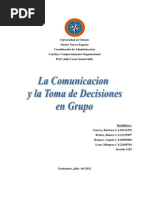 La Comunicacion y Toma de Decisiones en Grupo