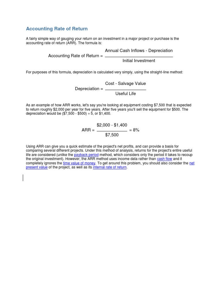 Understanding Accounting Rate of Return | PDF