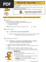 Grupos constituintes da frase - exercÃ­cios