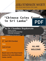 "Chinese Coins Found in Sri Lanka": by Dr. Chandima Bogahawatte