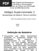 Apresentação de relatórios