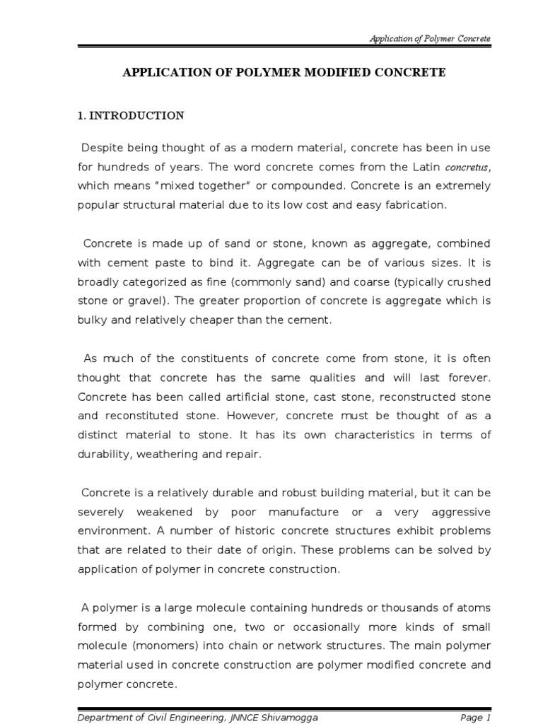 Polymer Concrete Report | Polymers | Concrete