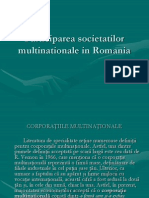 Participarea Societatilor Multinationale in Romania