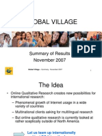 Global Village: Summary of Results November 2007