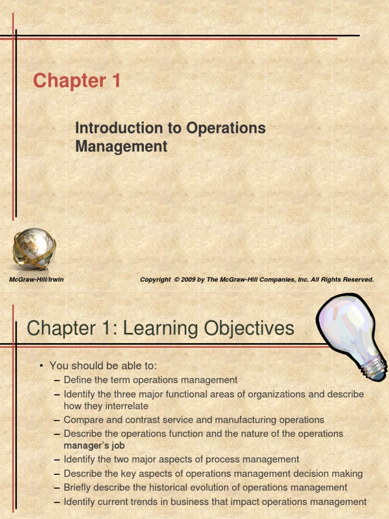 Student Slides Chapter 1 | PDF | Operations Management | Supply Chain