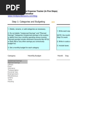 2012 Budget and Expense Tracker