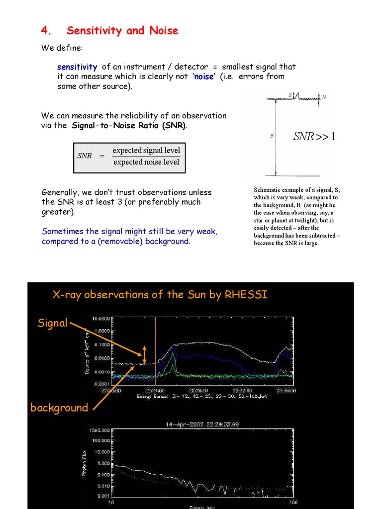 Sensitivity and Noise | PDF | Signal To Noise Ratio | Spectral Line