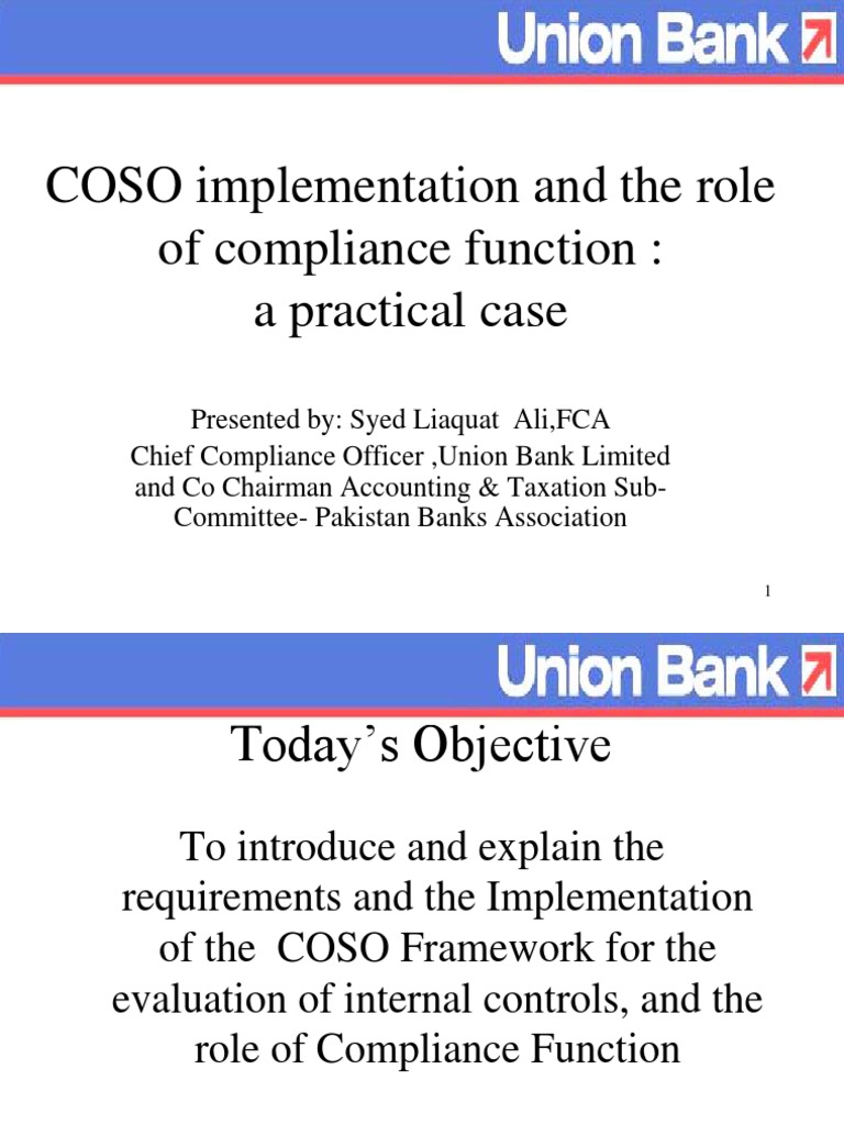 COSO Implementation and The Role of Compliance Function: A Practical ...