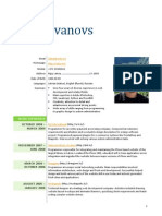 Reinis Ivanovs: Curriculum Vitae