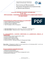 Tematica Licenta Agroturism 2013