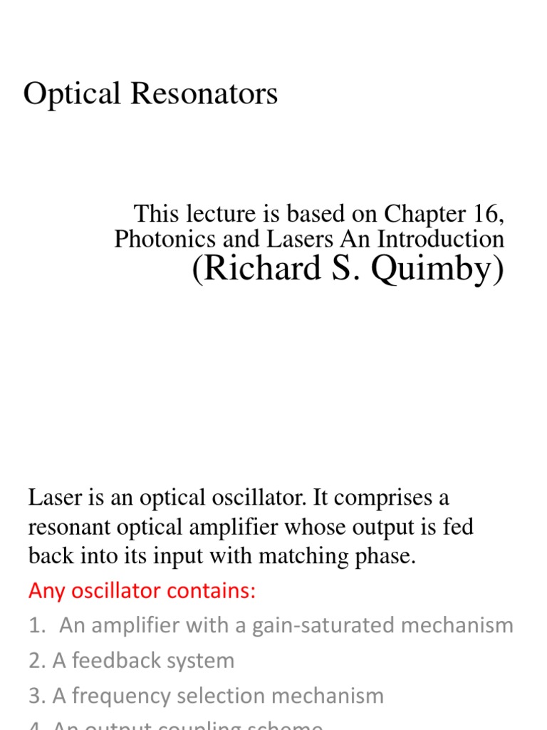 Understanding Optical Resonators in Lasers | PDF