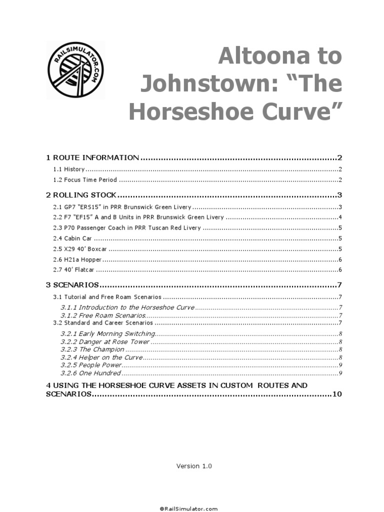 Horseshoe Curve Manual PDF Rolling Stock Rail Transport
