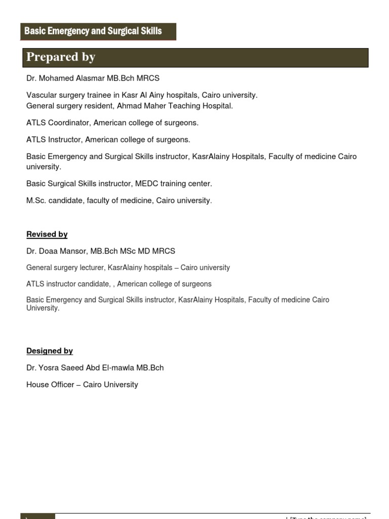 Surgical Skills | PDF | Surgical Suture | Burn