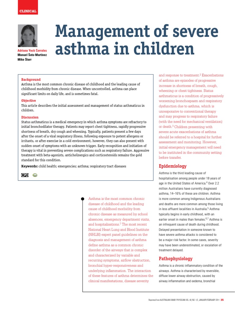 Severe Asthma Children PDF Asthma Respiratory System