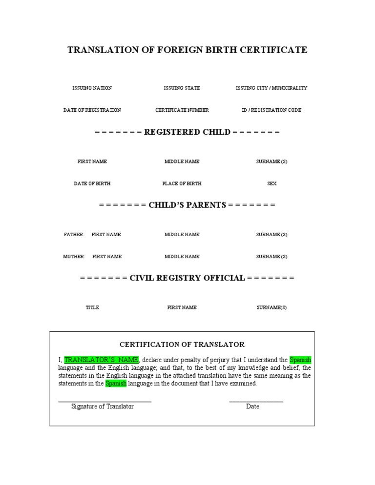 Daca BC Translation Template PDF
