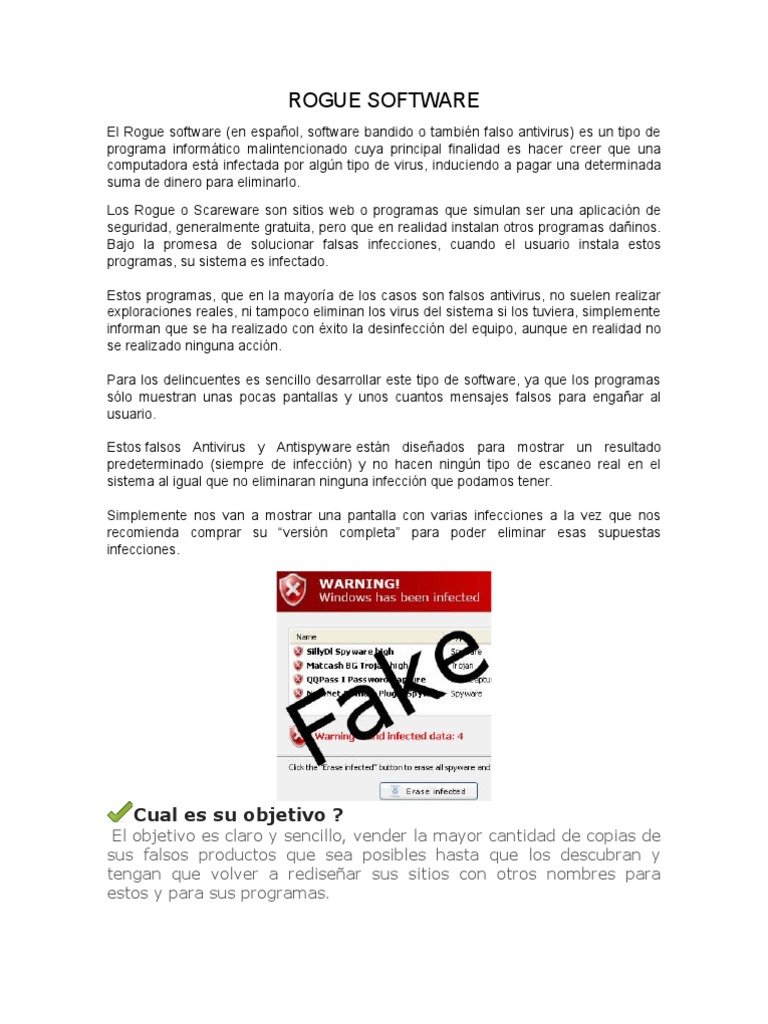 Qué es el Rogue Software y cómo evitarlo | PDF | Virus de computadora ...